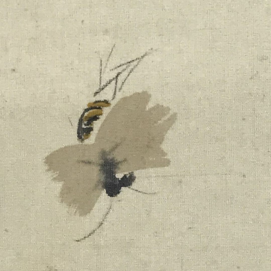 真作】竹内鳴鳳/牡丹に蜂図/ボタン図/花図/掛軸☆宝船☆AD-822の通販