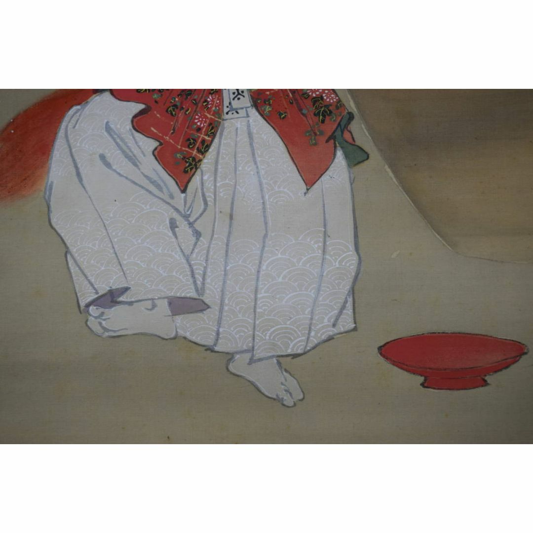 真作】藤島華僊/猩々図/祝事人物図/能画/掛軸☆宝船☆Z-237の通販 by