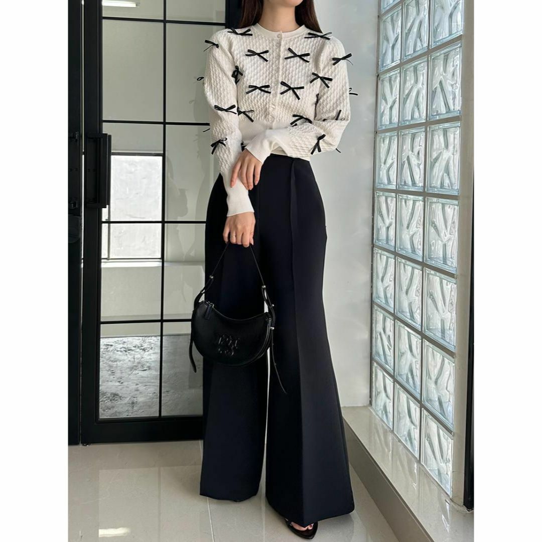 SNIDEL - 【新品】SNIDEL ペプラムベアトップ&パンツセット BLK 0