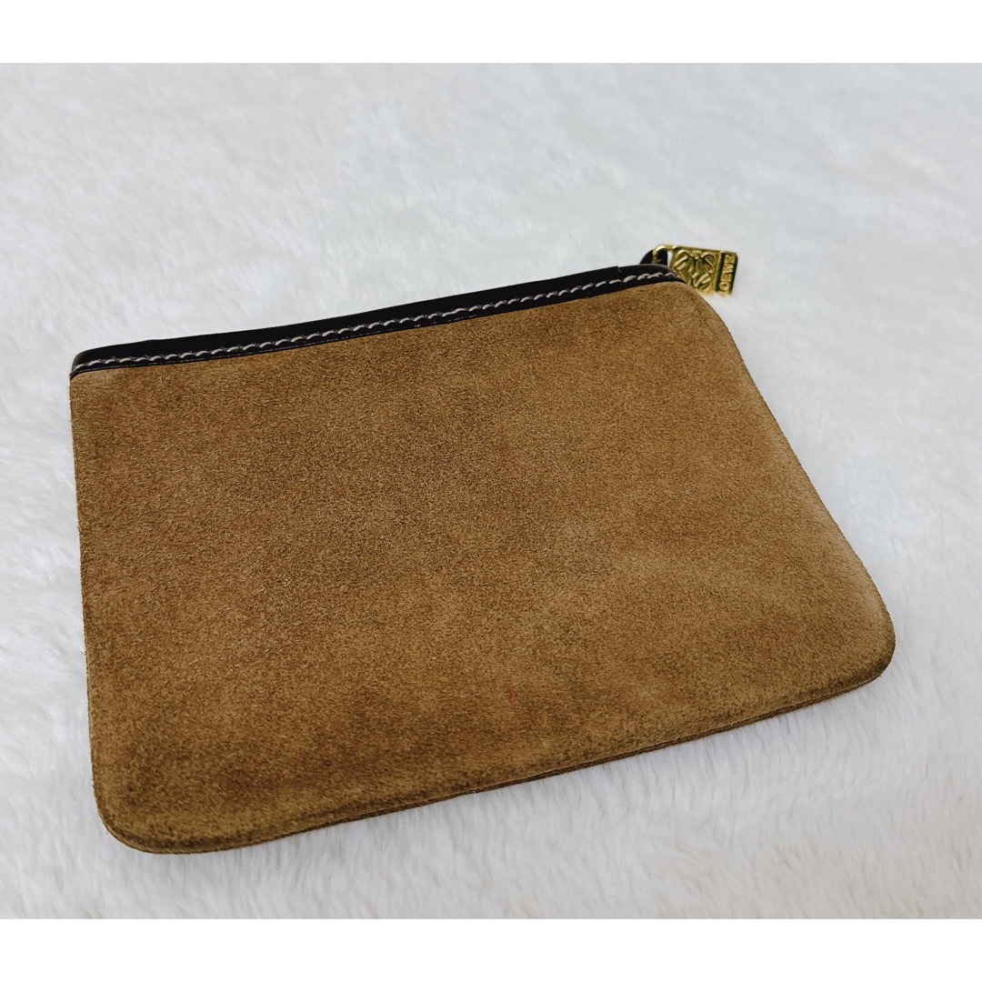 LOEWE - LOEWE ロエベ アナグラム型押し ポーチ スエード ブラウン
