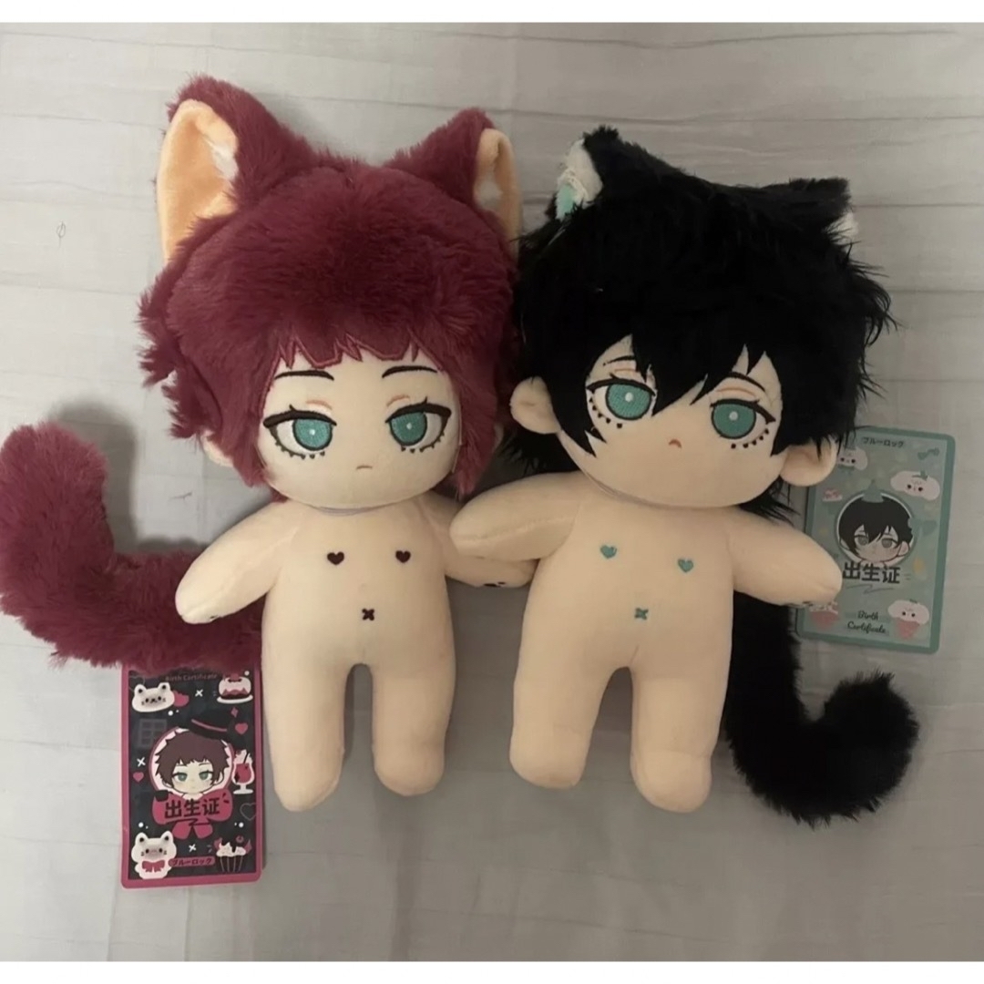 ブルーロック 糸師 凛・糸師 冴 20cm 着せ替えぬいぐるみ《猫耳＋尻尾