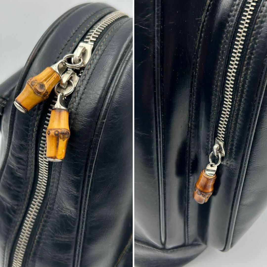 GUCCI - GUCCI バンブー パテントレザー ショルダーバッグ ボディ