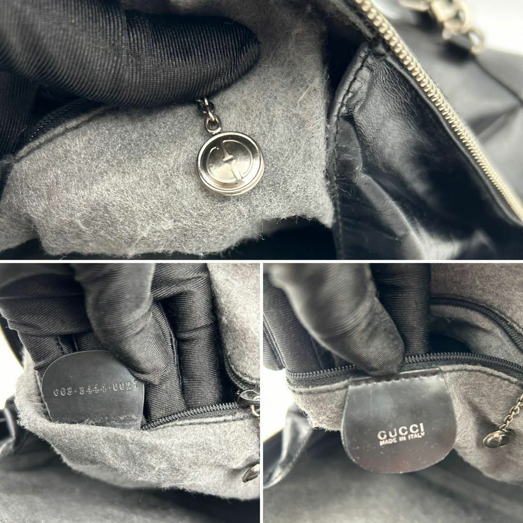 GUCCI - GUCCI バンブー パテントレザー ショルダーバッグ ボディ