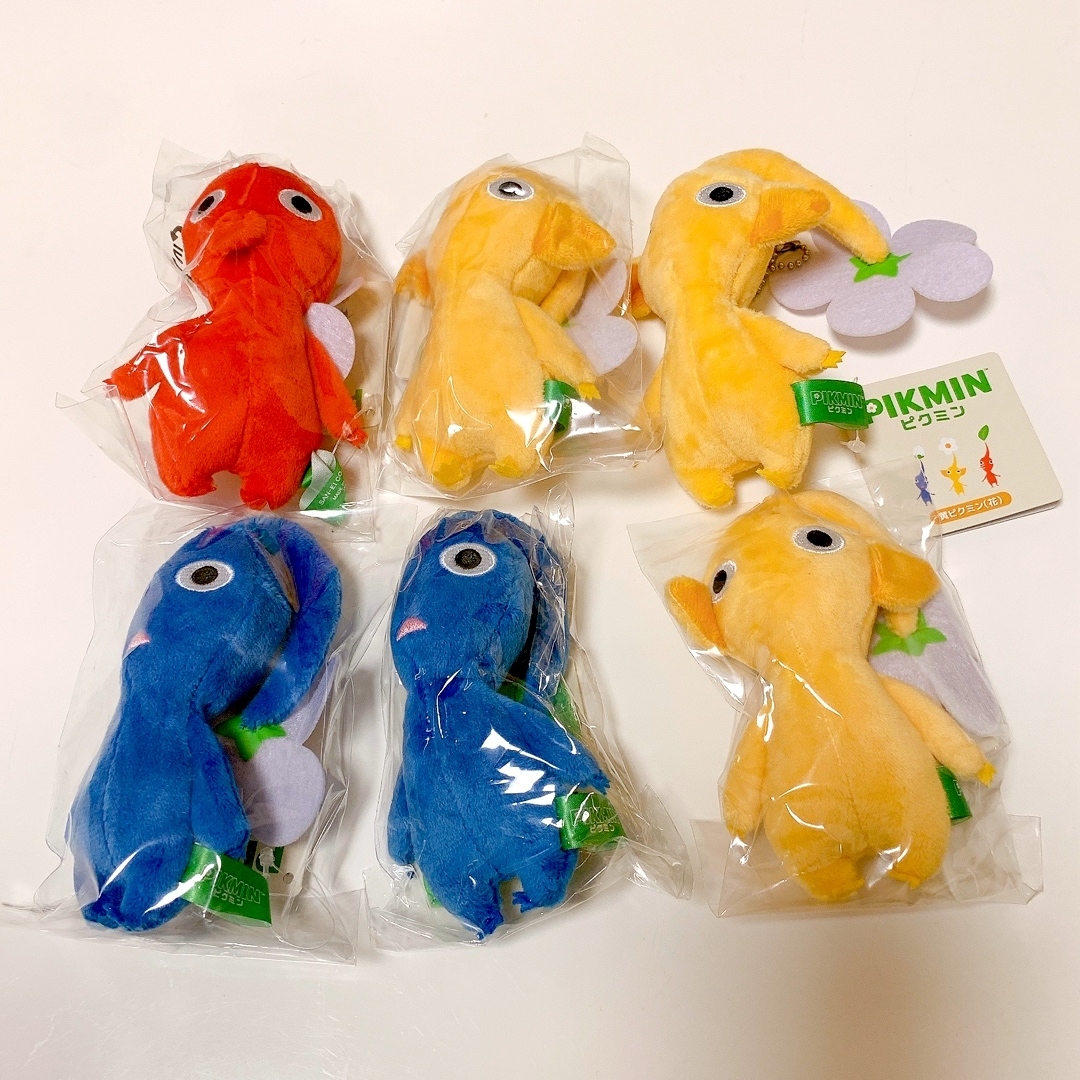 新品・未開封】ピクミン ぬいぐるみマスコット 黄 赤 青 花 葉 6個