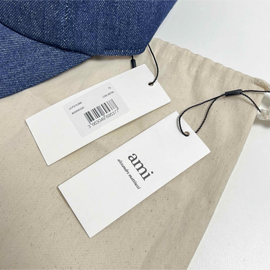 ami - 新品 AMI PARIS アミ 刺繍ロゴ パリス デニム キャップ 帽子 CAP