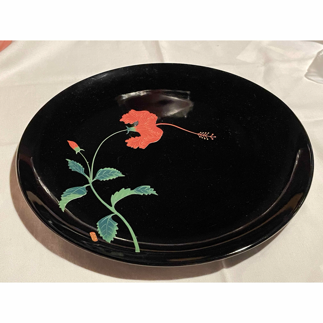 琉球塗 琉球漆器 お盆 丸盆 ハイビスカス 約29.5cmの通販 by craftyk's