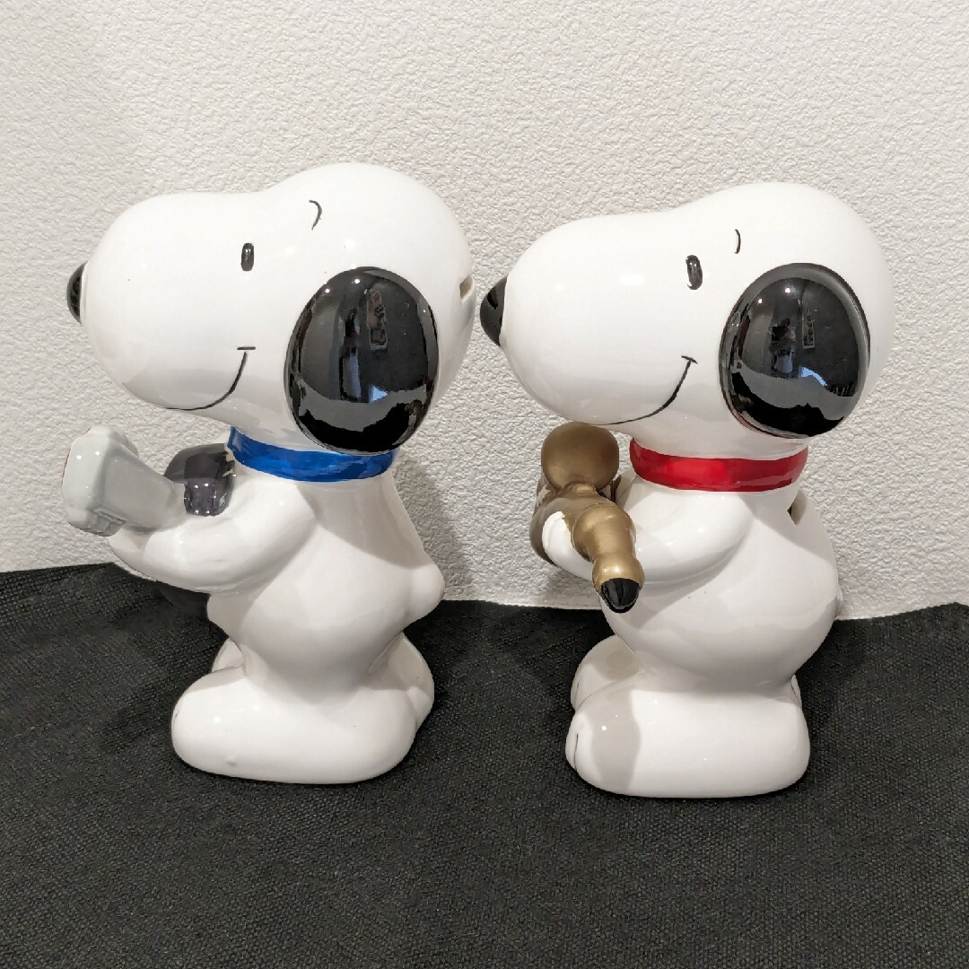 Vintage PEANUTS - SNOOPY 貯金箱 2体セット 陶器製 スヌーピー レトロ