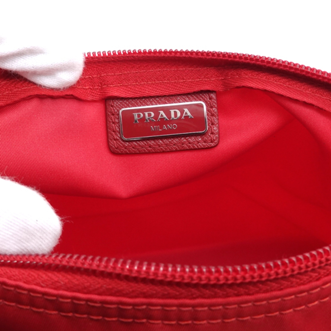 PRADA - プラダ ナイロン ポーチ トライアングルロゴ レッド 赤 1NA012