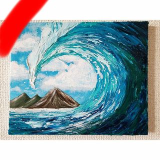風景画 海 テクスチャーアート 抽象画 海の絵 夏 サーフィン アクリル