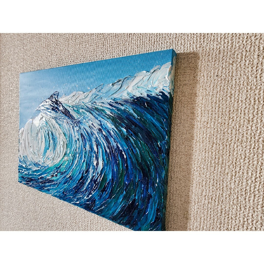 風景画 海 テクスチャーアート 抽象画 海の絵 夏 サーフィン アクリル