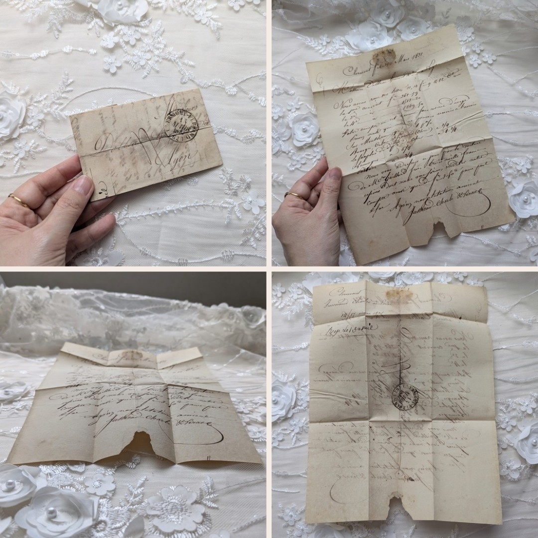 No.515【1点もの♡】1800sフランスアンティーク 手紙 アンティーク紙