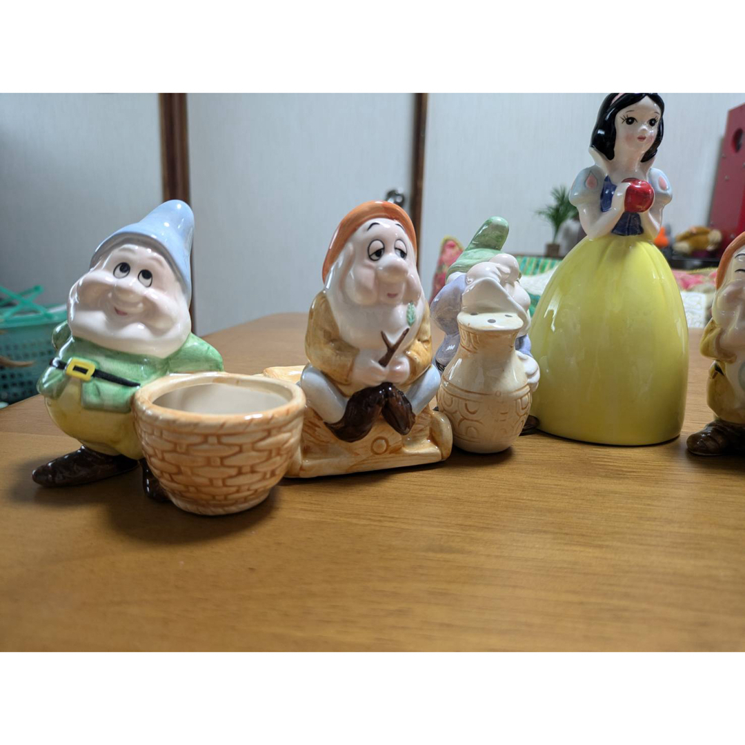 東京ディズニーランド 7人の小人 白雪姫 調味料入れ 陶器 8点セットの