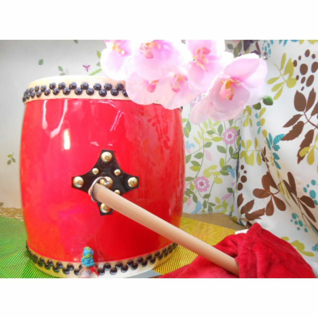 ☆(送料無料)29.280円 N沖縄大太鼓36*40cm 水牛皮 エイサーで華♪の