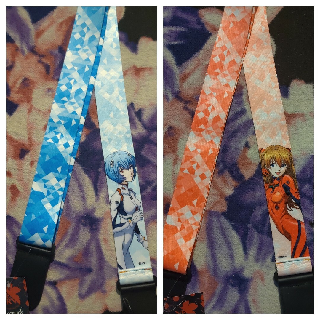 新品☆エヴァ レイ＆アスカ ギターストラップ エヴァンゲリオン