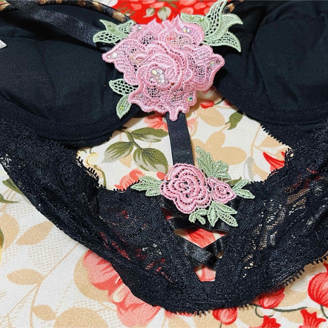 aimer feel - ☆aimerfeel☆サテン薔薇刺繍 豹柄ブラショーツ☆パンツ