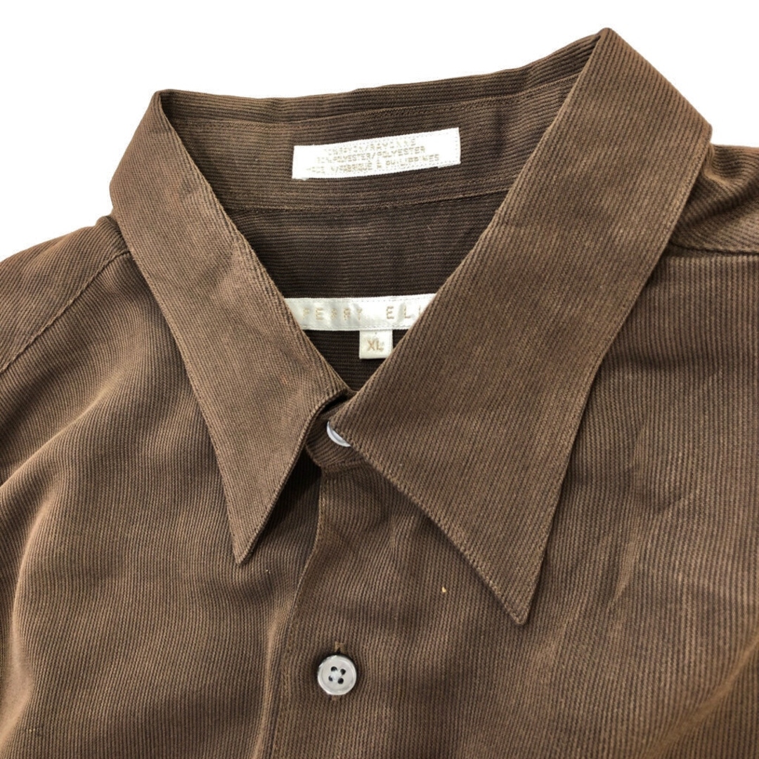90年代 PERRY ELLIS ペリー エリス レーヨンシャツ ブラウン (メンズ