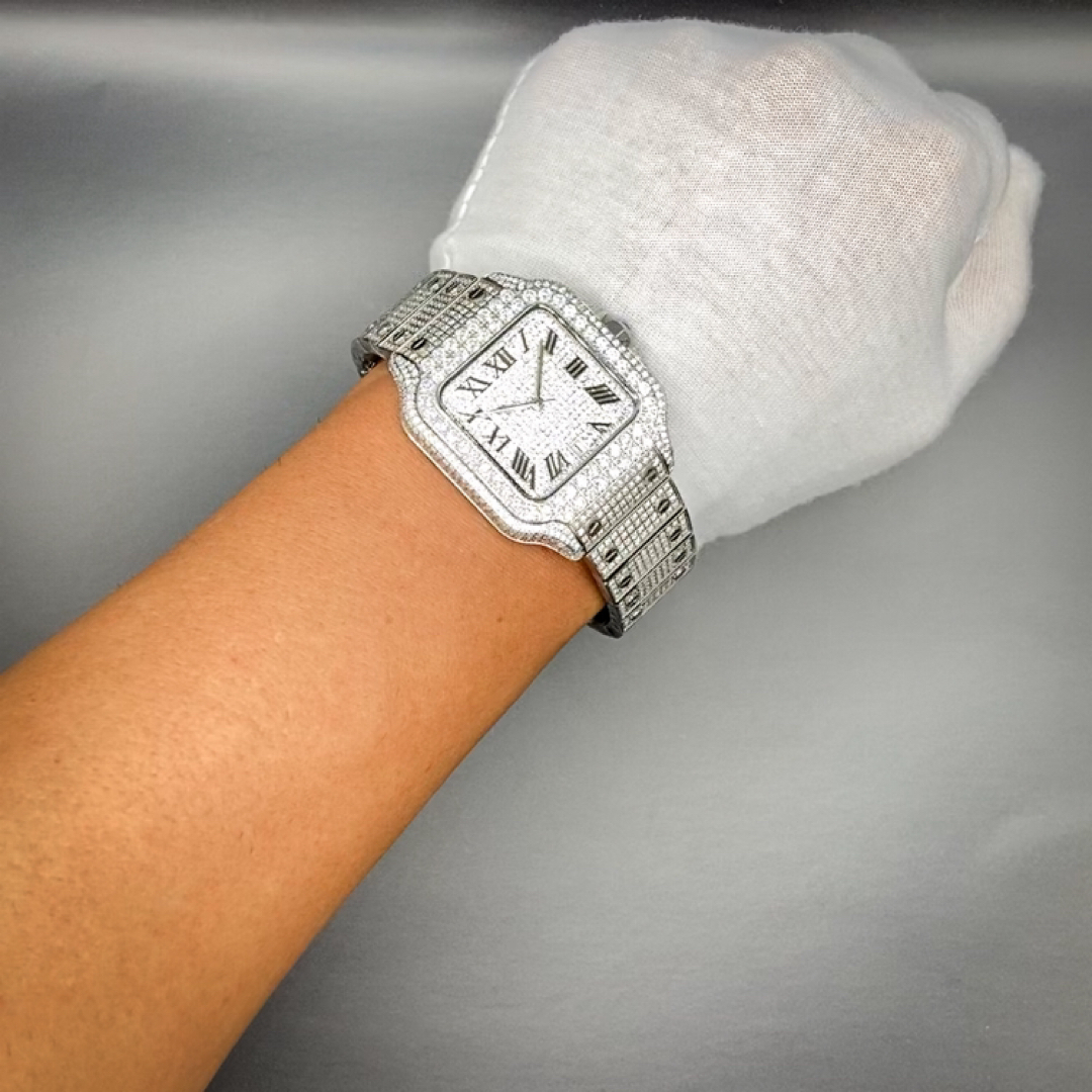 ☆超希少☆フルモアサナイト 計20ct ジュエリーウォッチ 自動巻 メンズ