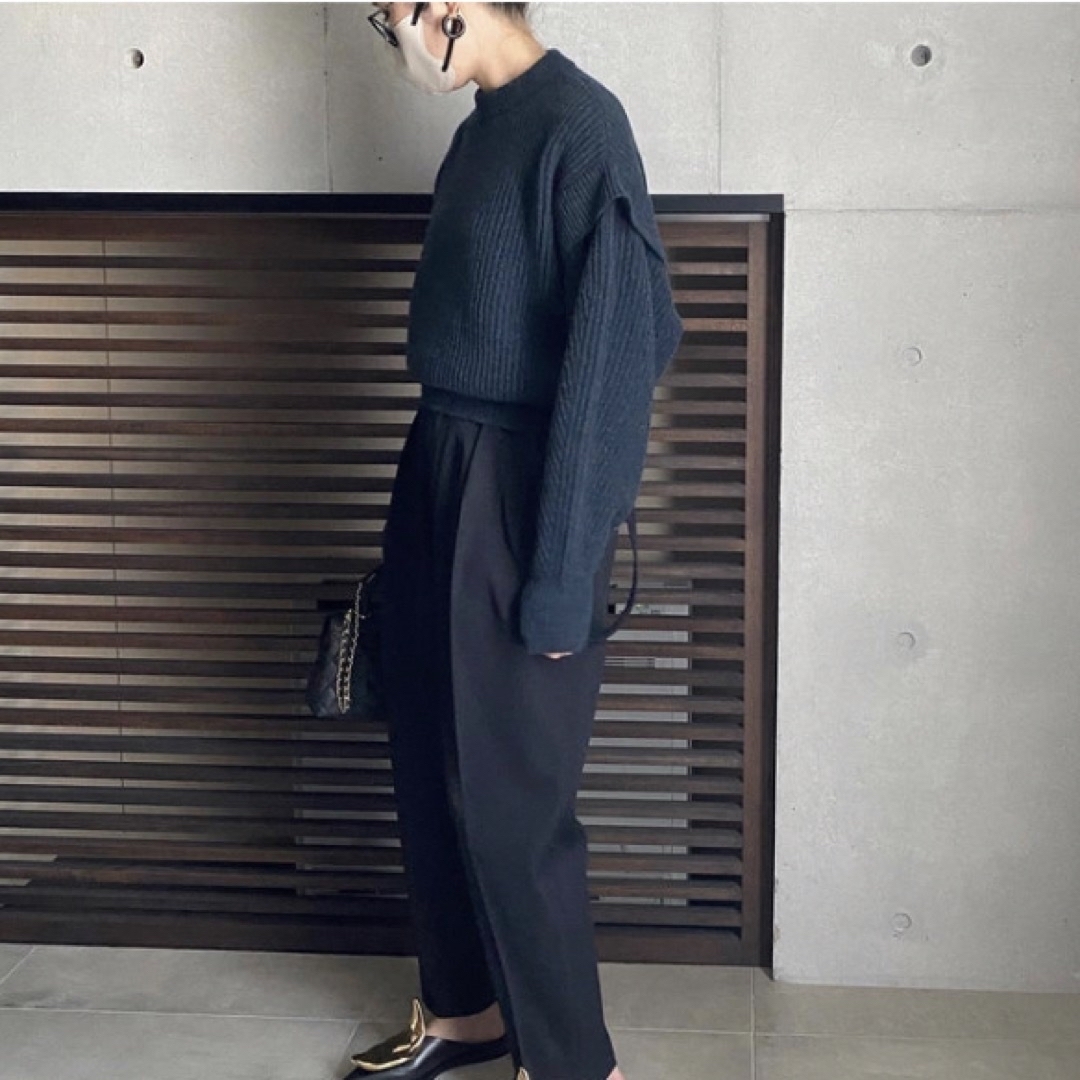 LOHEN ローヘン レイヤードスリーブニット 黒