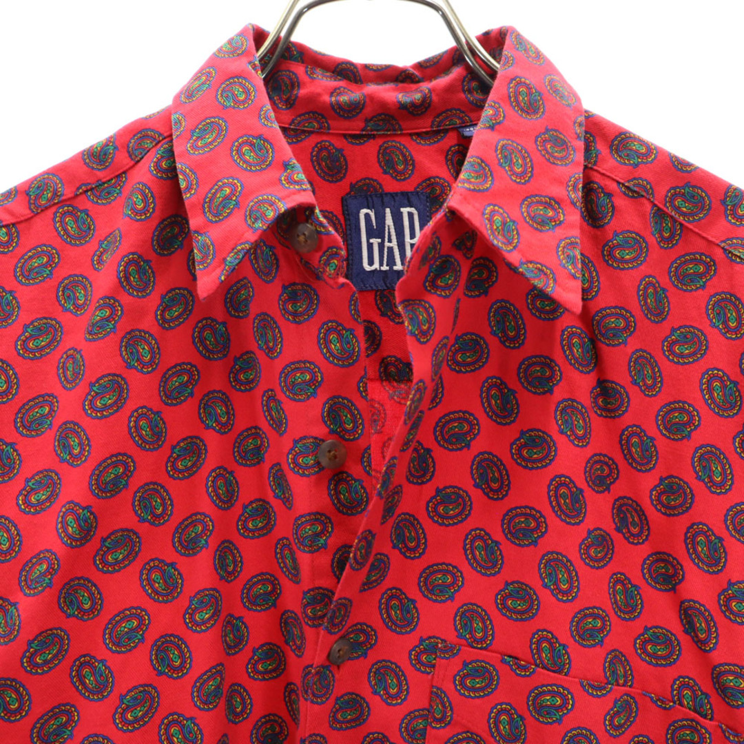 GAP - ギャップ 90s オールド 紺タグ ペイズリー柄 長袖 シャツ S