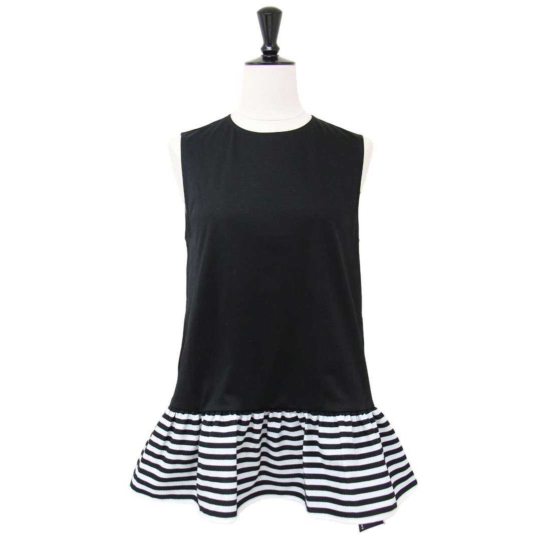 ボーダーズアットバルコニーフリルトップスネイビー38