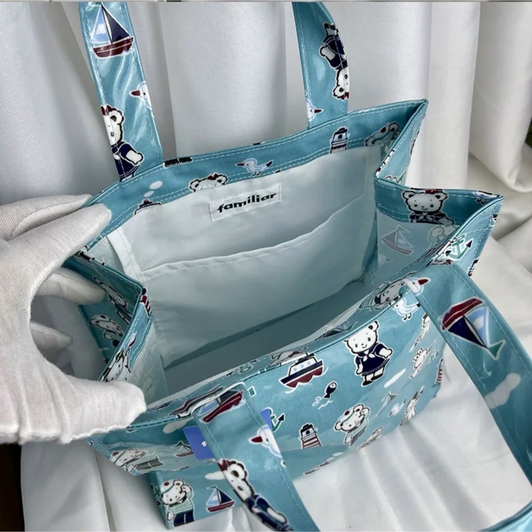 familiar - 新品 ファミリア ビニール製 マリン柄のトートバッグの通販