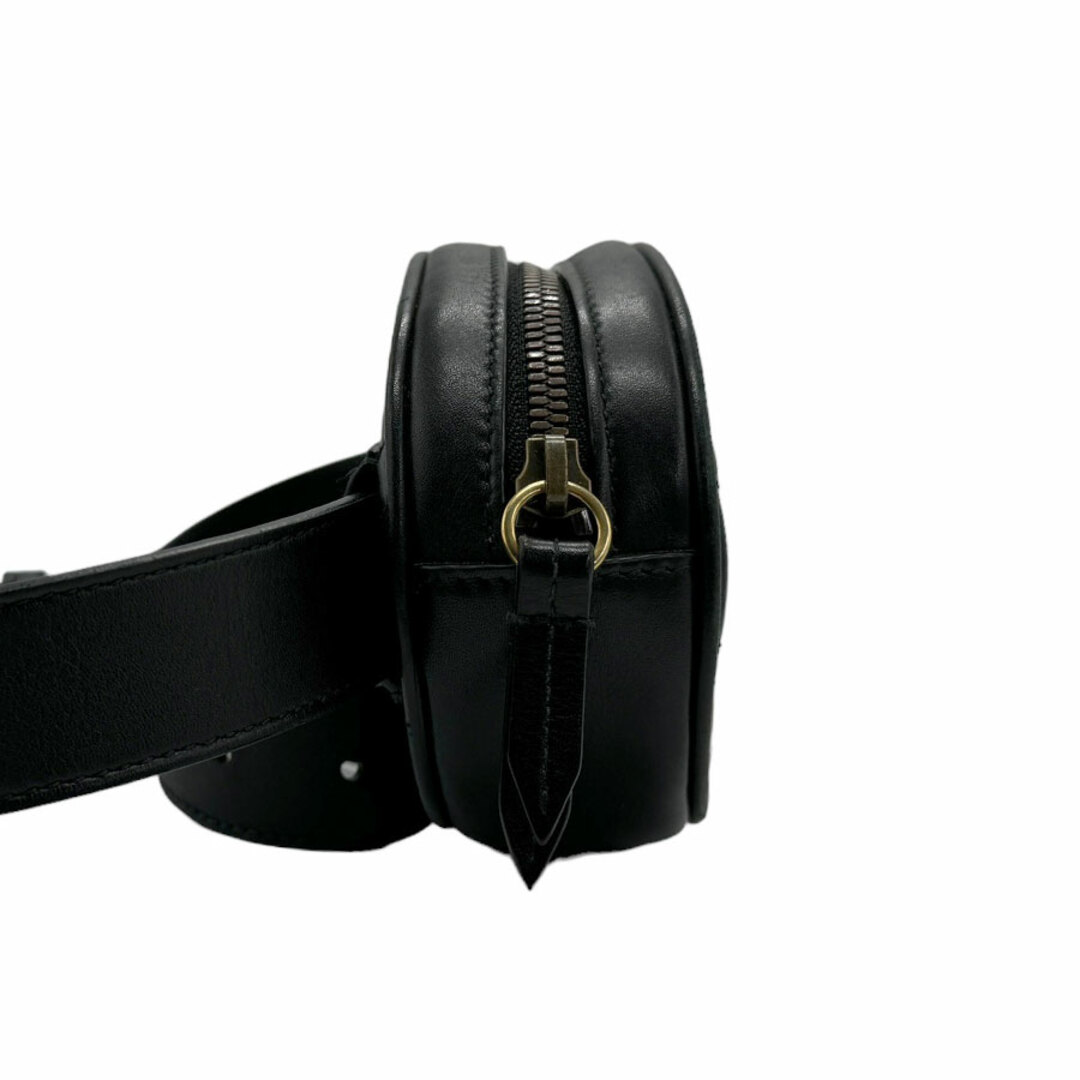 GUCCI グッチボディバッグウエストポーチマーモントGG 本革黒