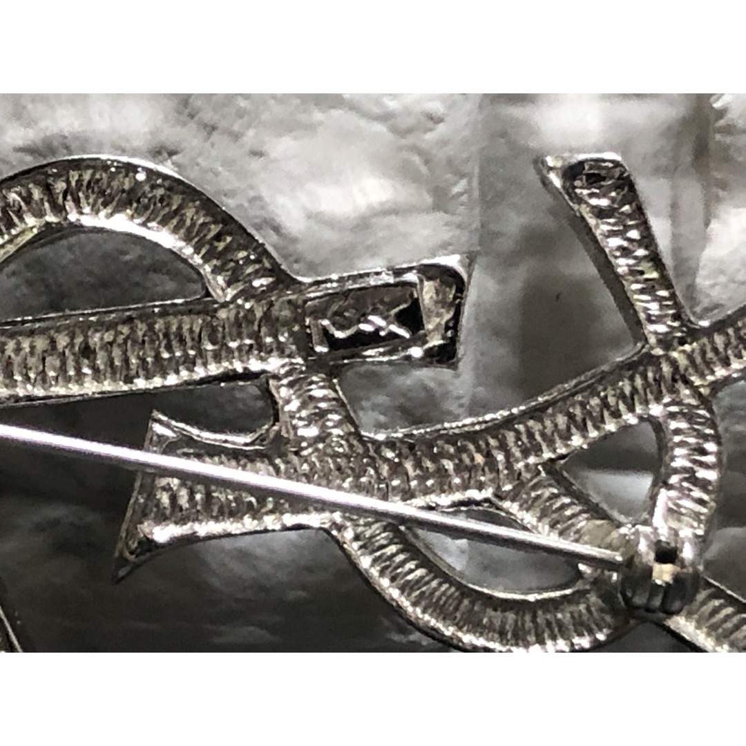 Yves Saint Laurent - 美品 イヴ サンローラン シルバー ブローチ YSL