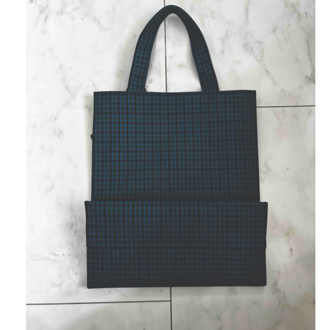 familiar - 【タグなし・未使用】 ファミリア 青チェックトートバッグ