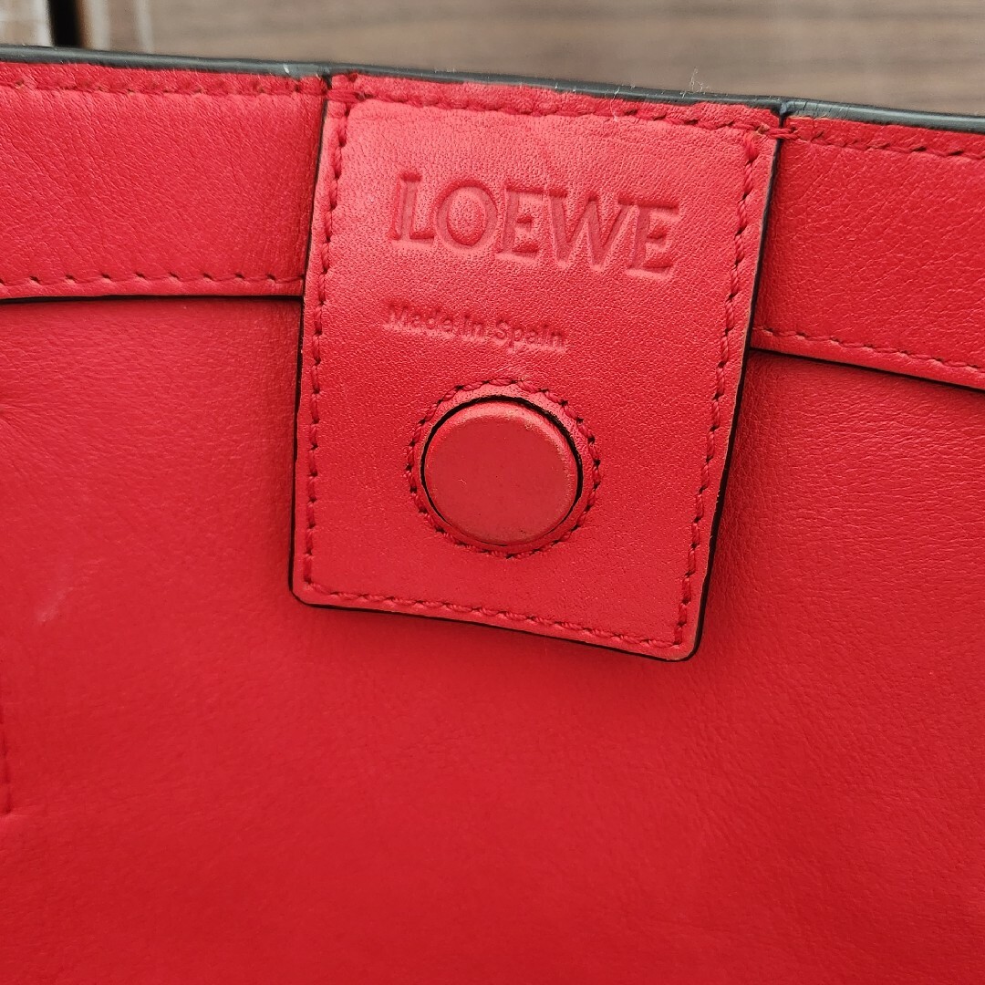 LOEWE - LOEWE ロエベ トートバッグ レザー ショルダーバッグ レッド