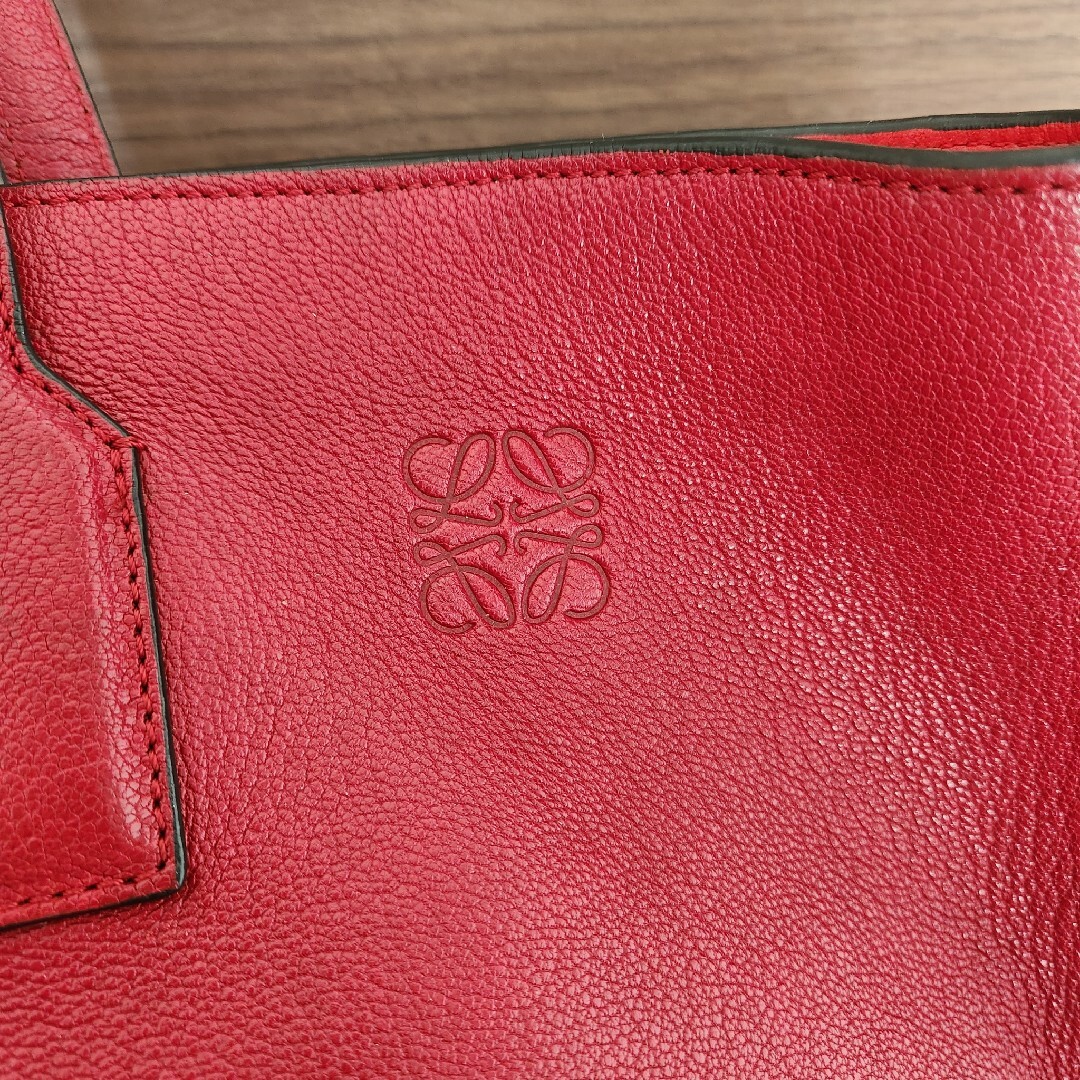 LOEWE - LOEWE ロエベ トートバッグ レザー ショルダーバッグ レッド