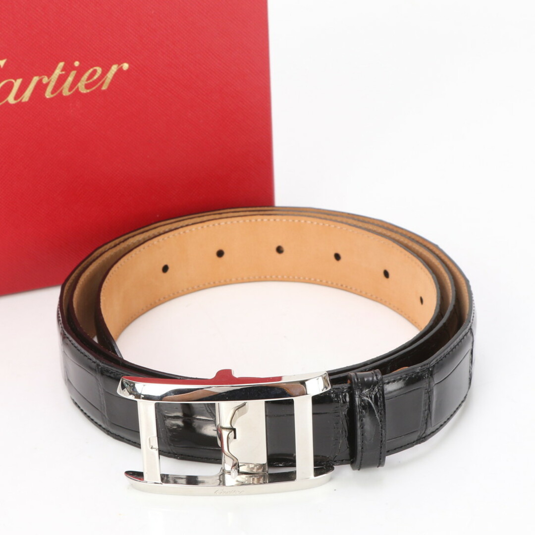 Cartier - 新品同様 カルティエ タンク クロコダイル レザー シルバー