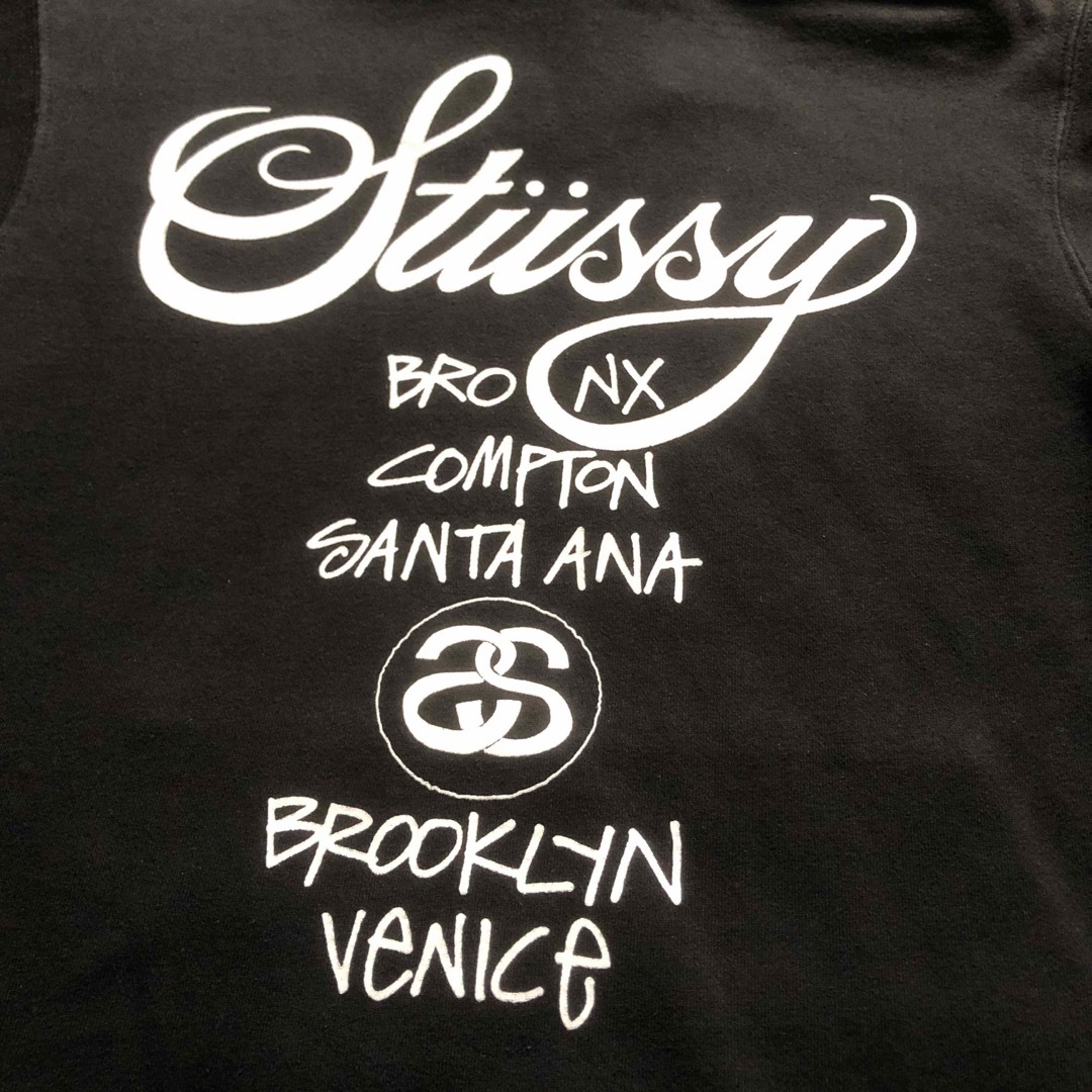 STUSSY - 激レア 黒タグ old stussy パーカー フーディー 両面プリント