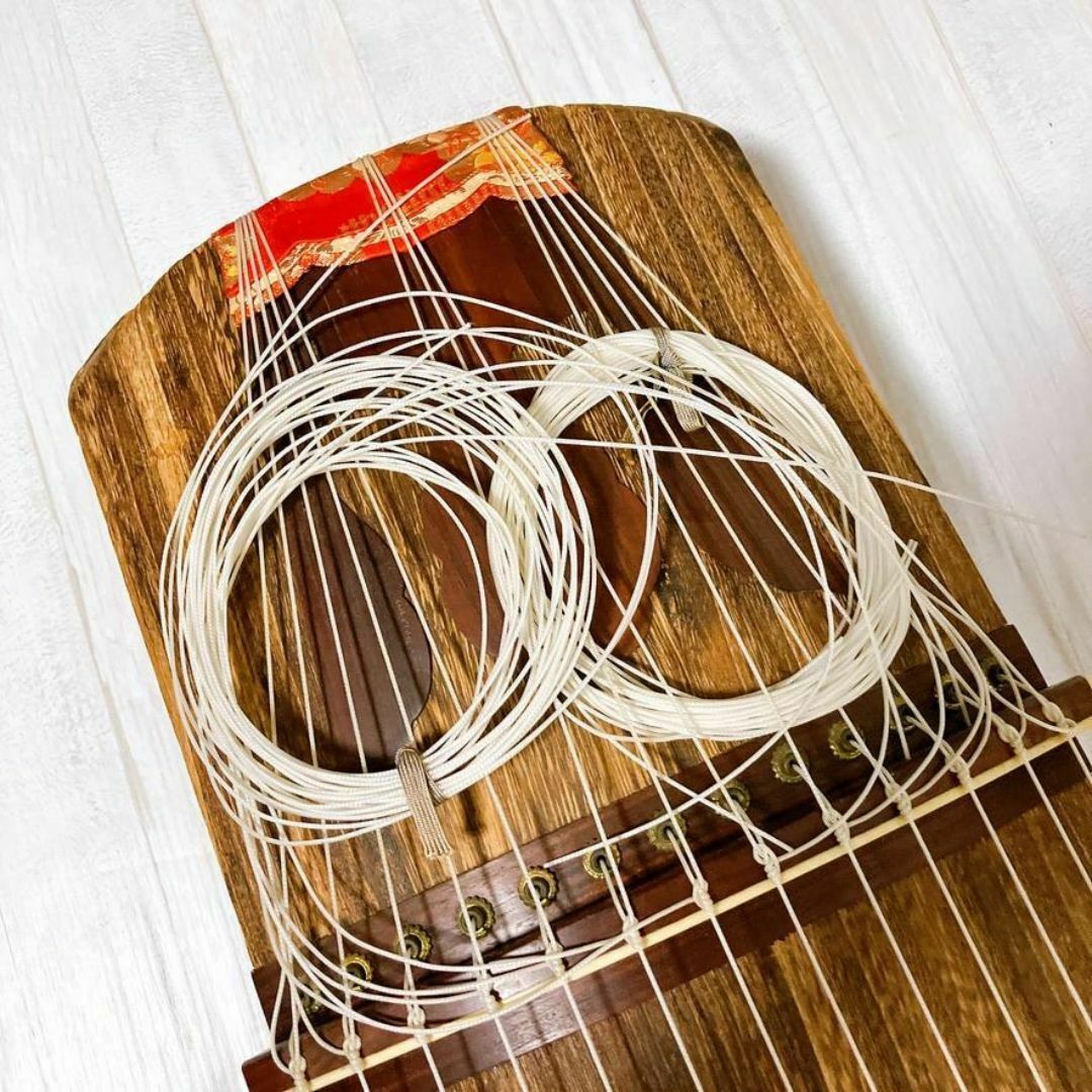 箏 13弦 すだれ彫り 和楽器 並甲 全長約181cm 収納バッグ おまけ付き