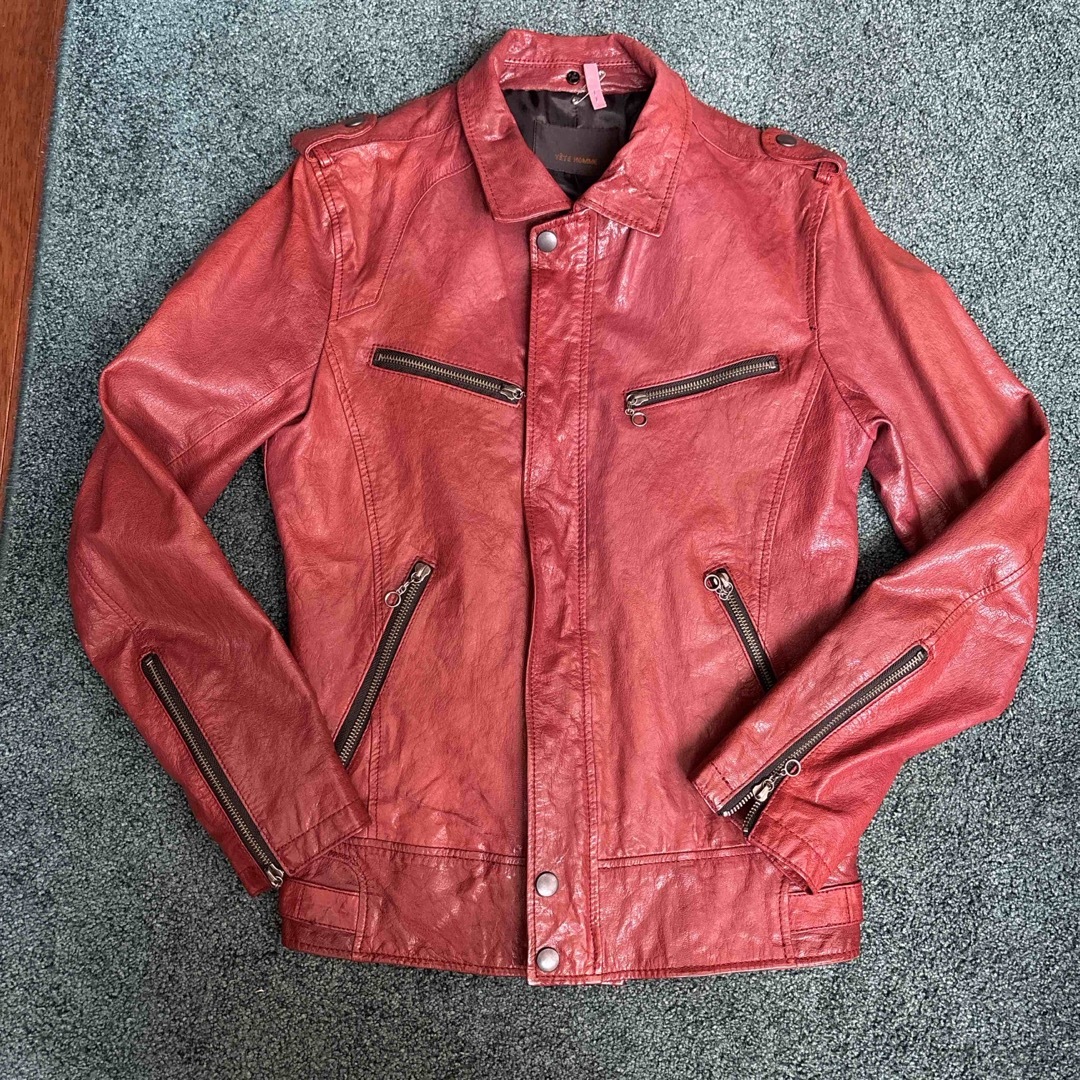 TETE HOMME - TETE HOMME テットオム ライダースジャケット レザー