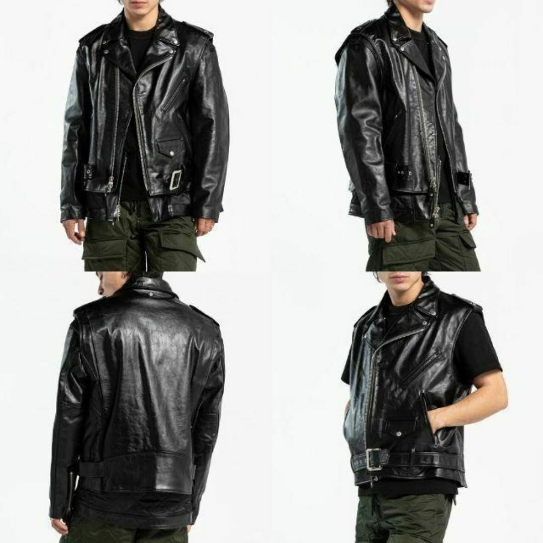 sacai - サイズ2 SACAI 22AW Schott レザーライダースジャケットの通販