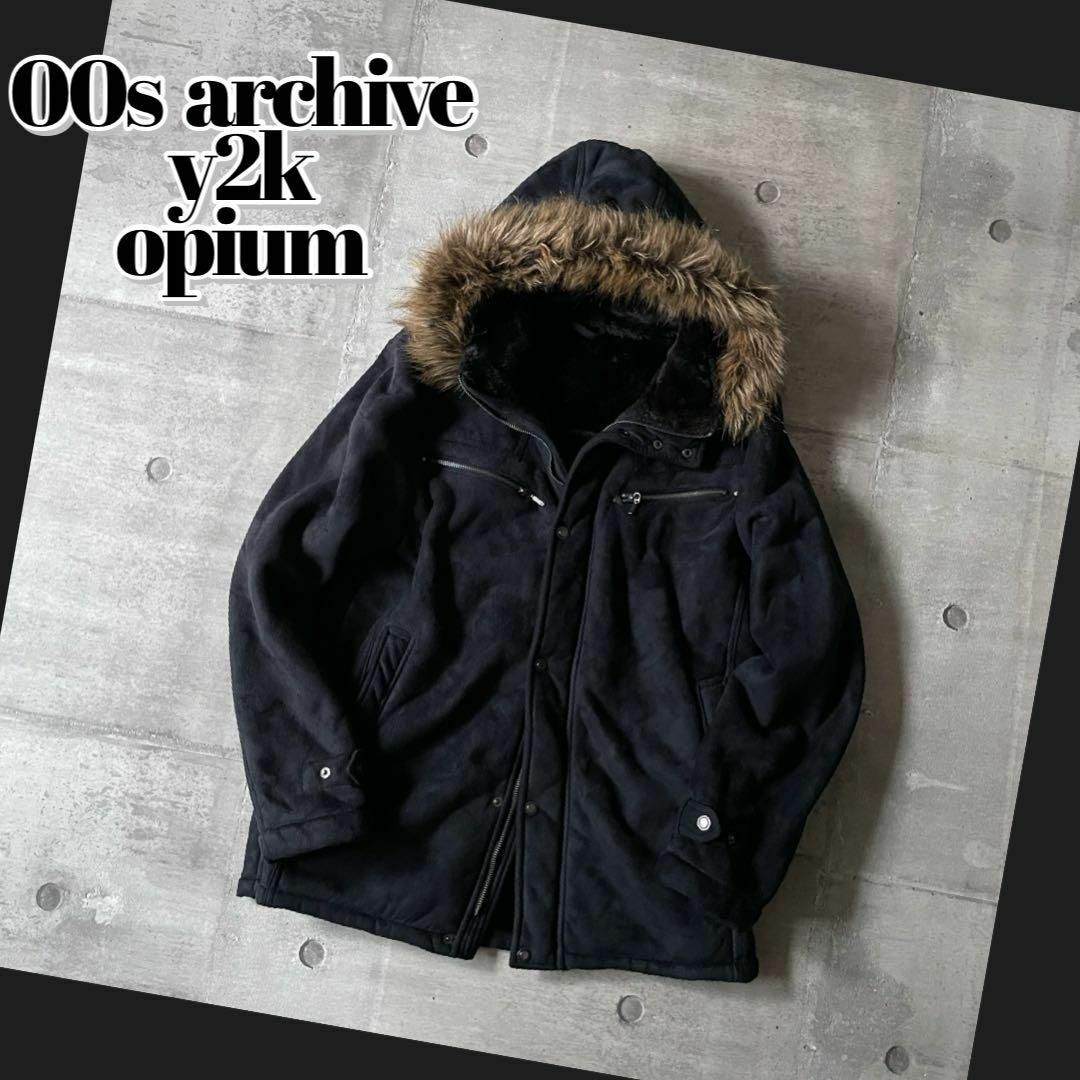 00s archive ファージャケット opium 平成 y2k グランジ ファー