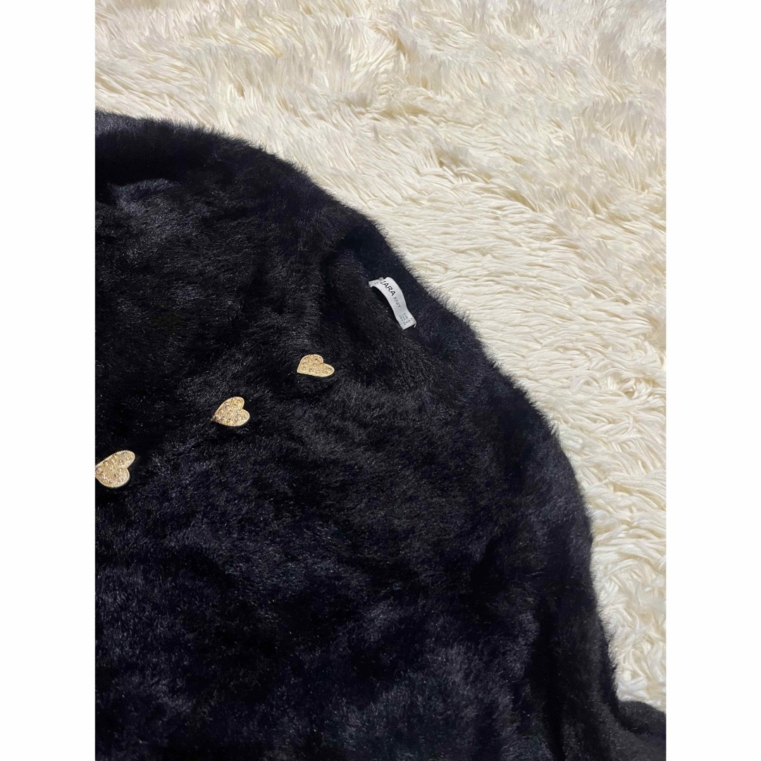 ZARA - 美品 ZARA ザラ ニット カーディガン ハート 金ボタン ビジュー