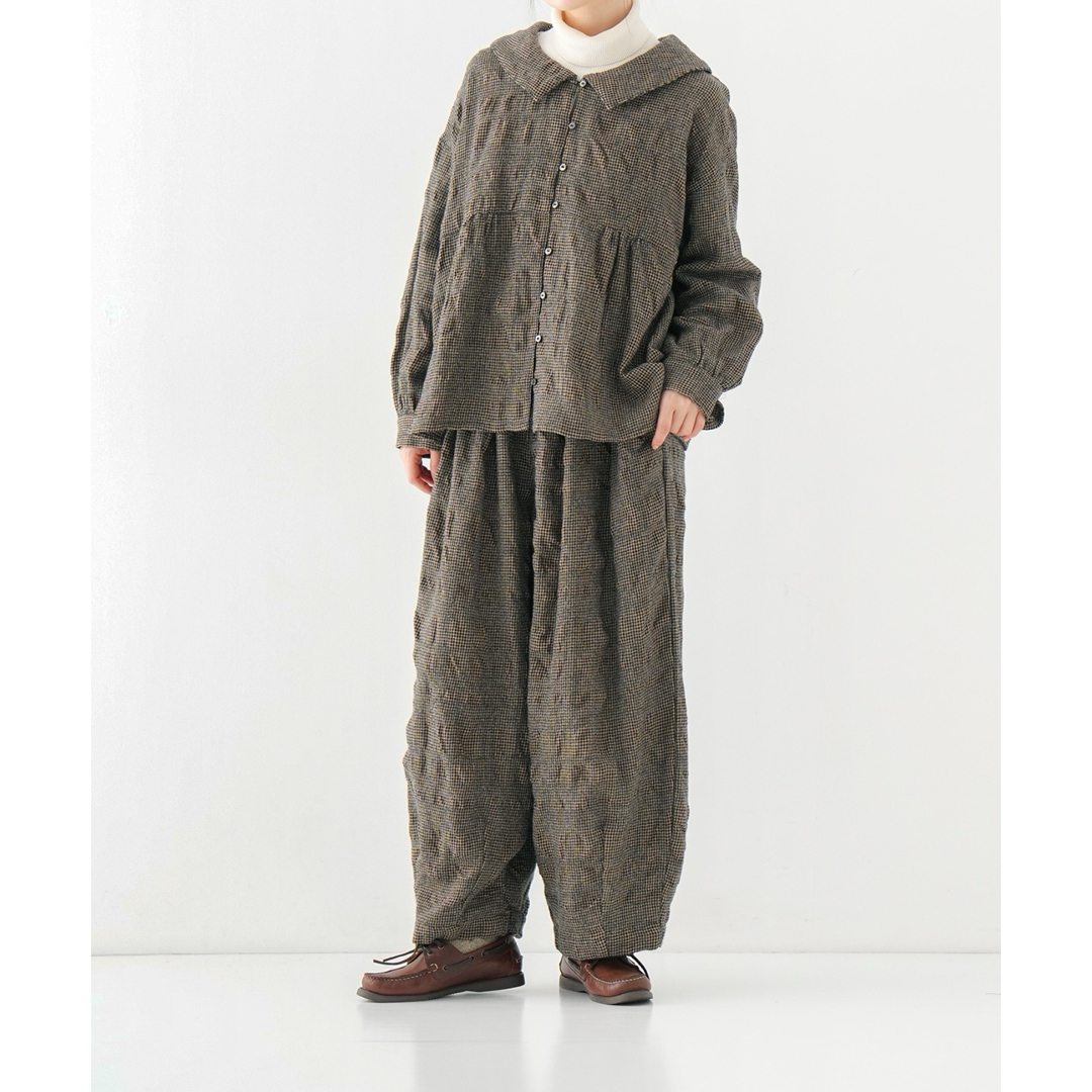 nest Robe - 【上下セット】ウールコットンチェックブラウス、ウール