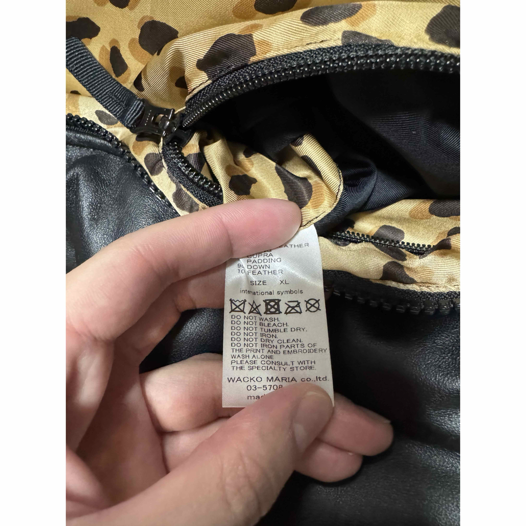 WACKO MARIA - キムタク ワコマリア レザー ダウン レオパード マイン