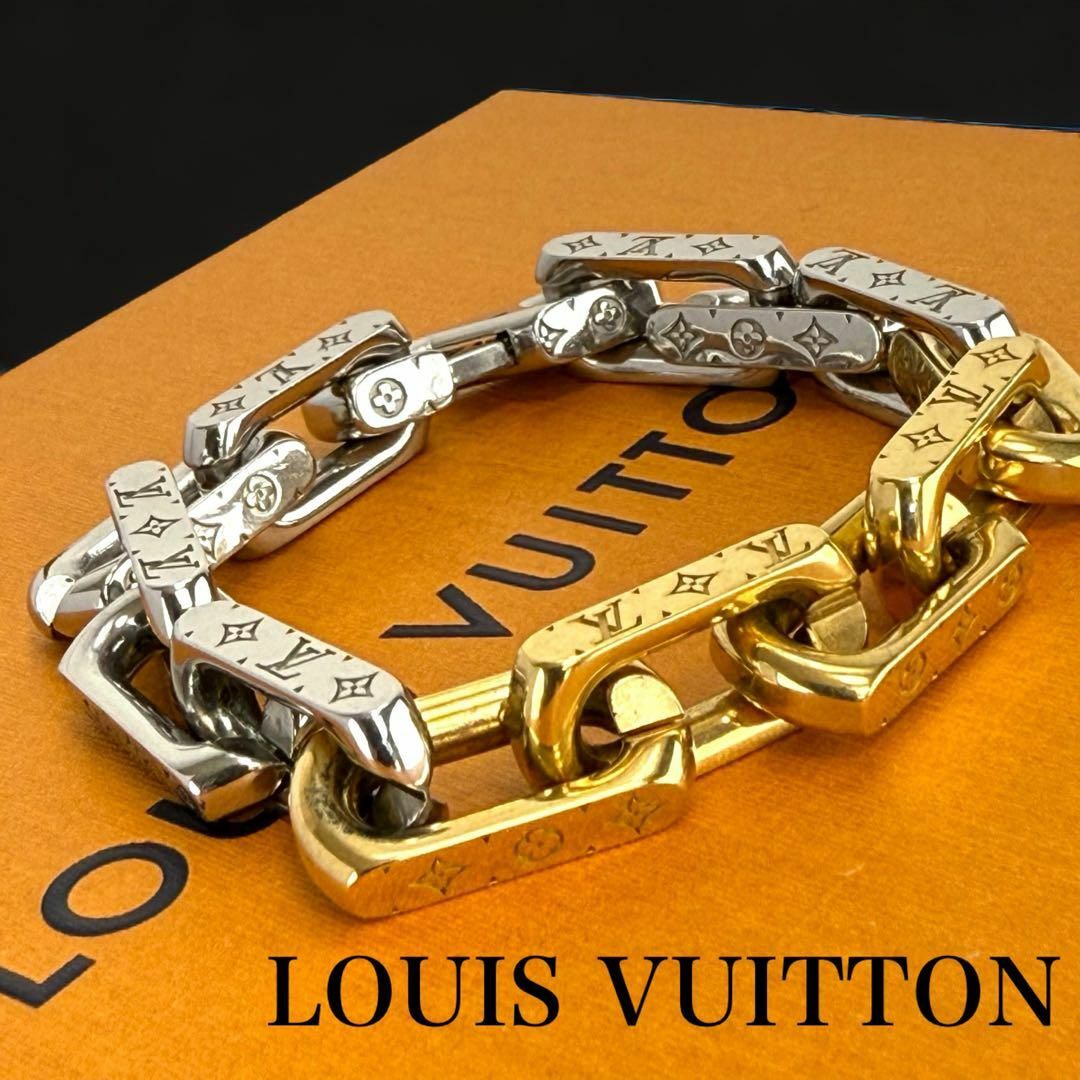 ルイヴィトン M00687 コリエチェーンモノグラムブレスレット メンズ L