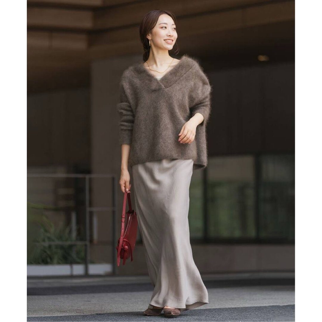 Noble - 新品☆ NOBLE ファーニットVネックプルオーバー ブラウンの