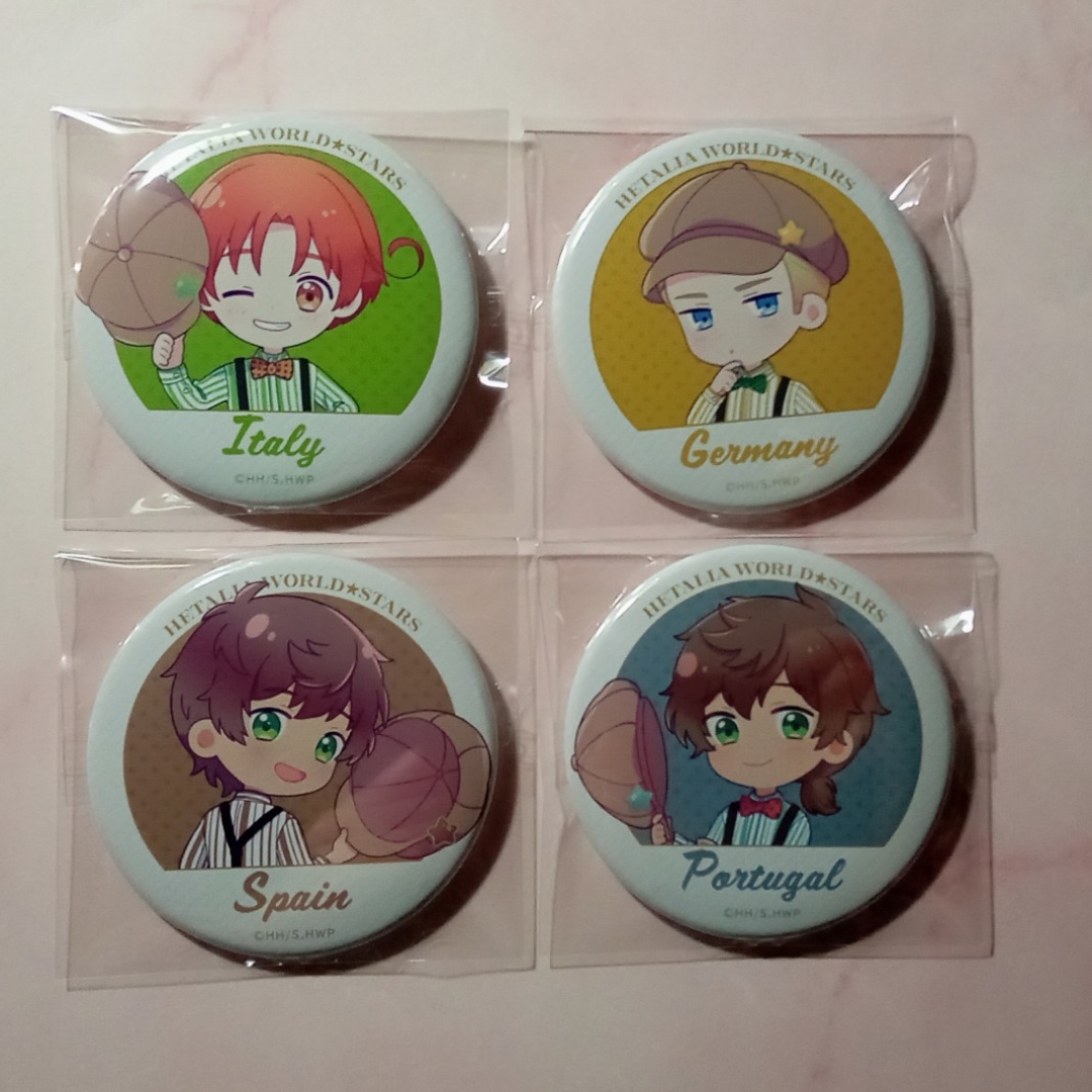 ヘタリア ドレセレ 缶バ イタリア ドイツ スペイン ポルトガルの通販