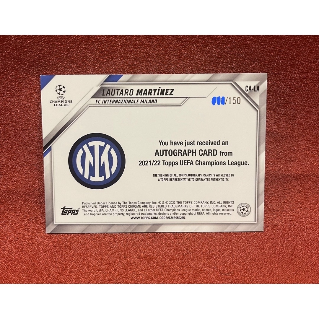 希少】世界150枚限定 ラウタロマルティネス 直筆サイン カード