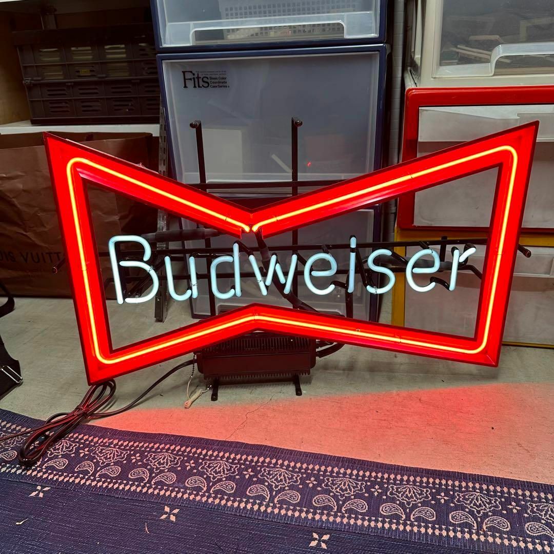 新品 希少 バドワイザー ヴィンテージ ネオンサイン 看板 ネオン管の