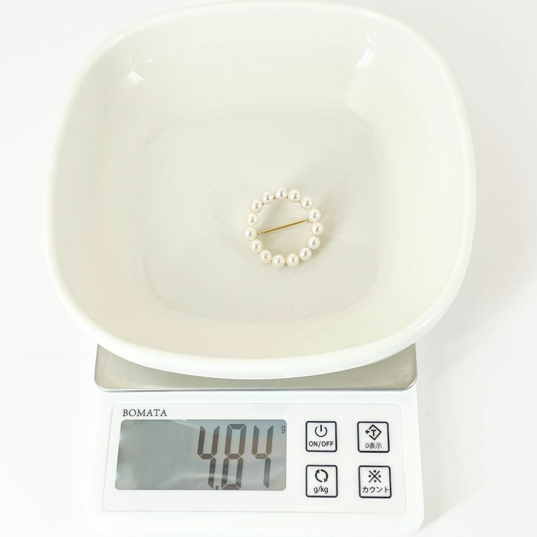 MIKIMOTO - ミキモト K18 サークル ブローチ ベビーパール /24-3371Sの