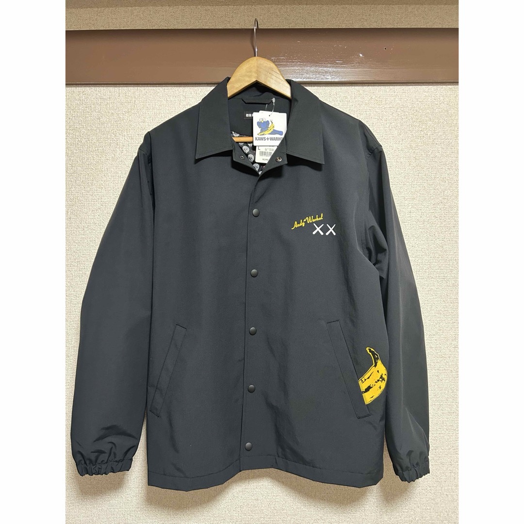 UNIQLO - 新品 Lサイズ UNIQLO x KAWS x WARHOL コーチジャケット黒の