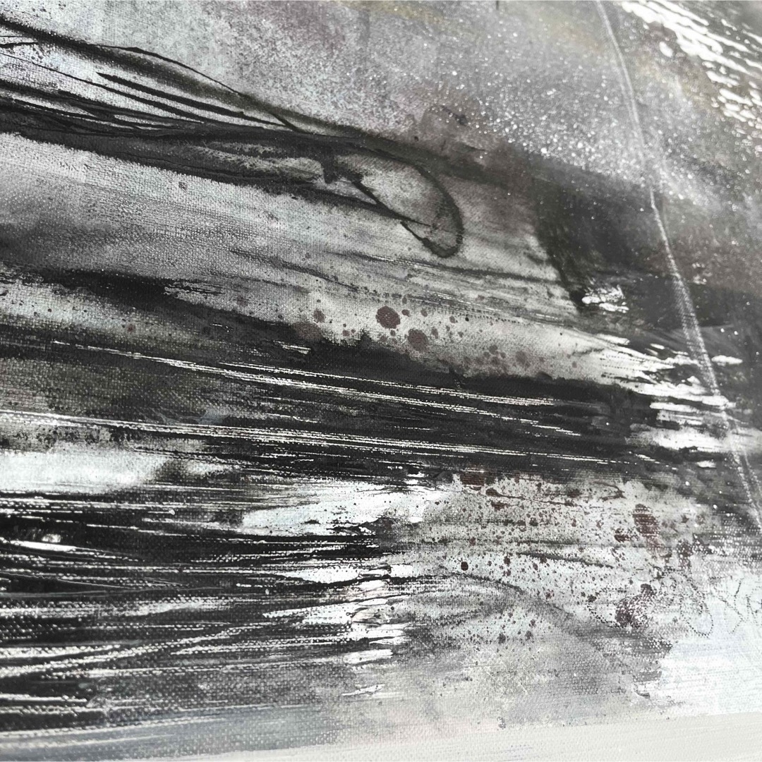 抽象画 現代アート モダン アクリル画 北欧 インテリアアート 黒