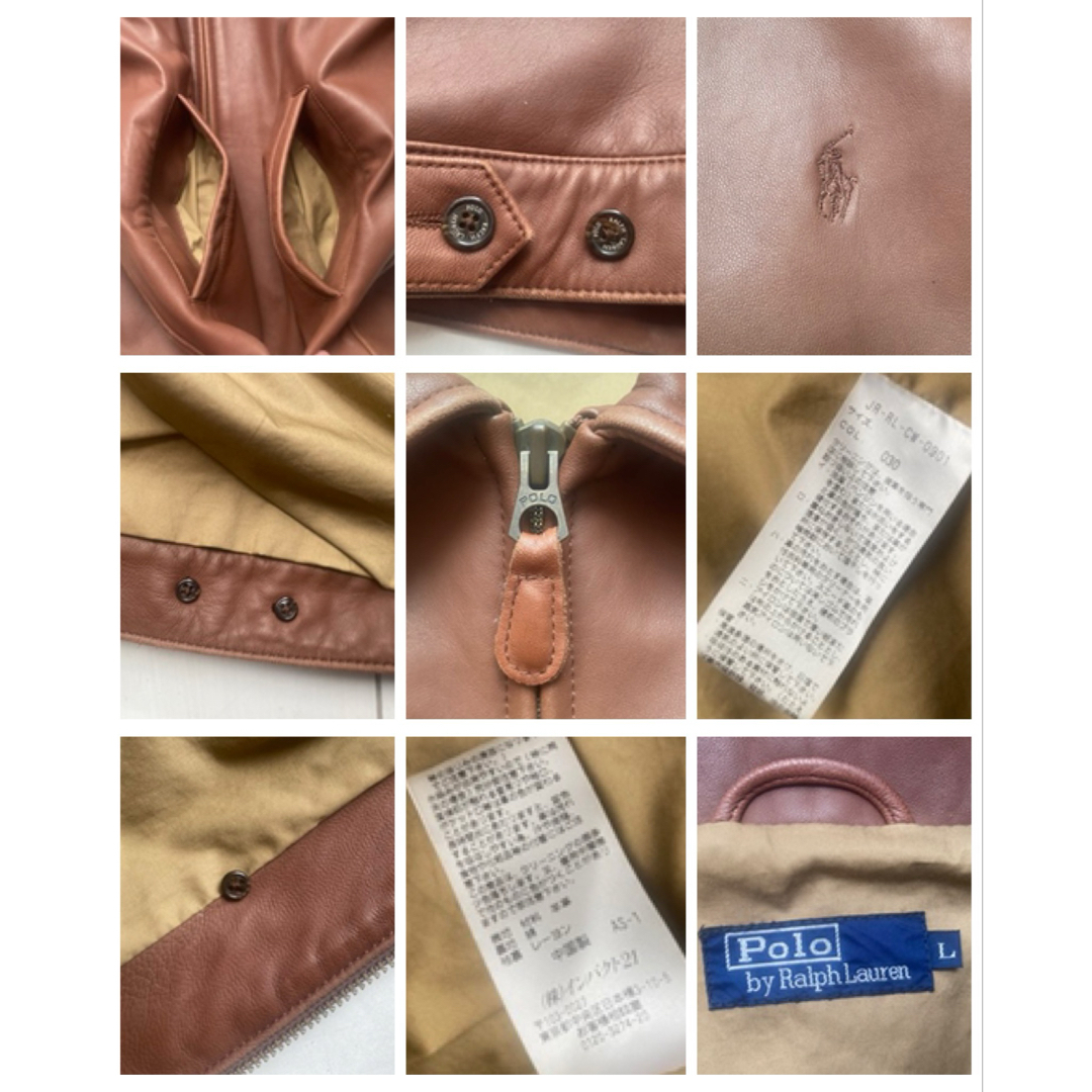 POLO RALPH LAUREN - 美品 90s POLO ラルフローレン ラム レザー