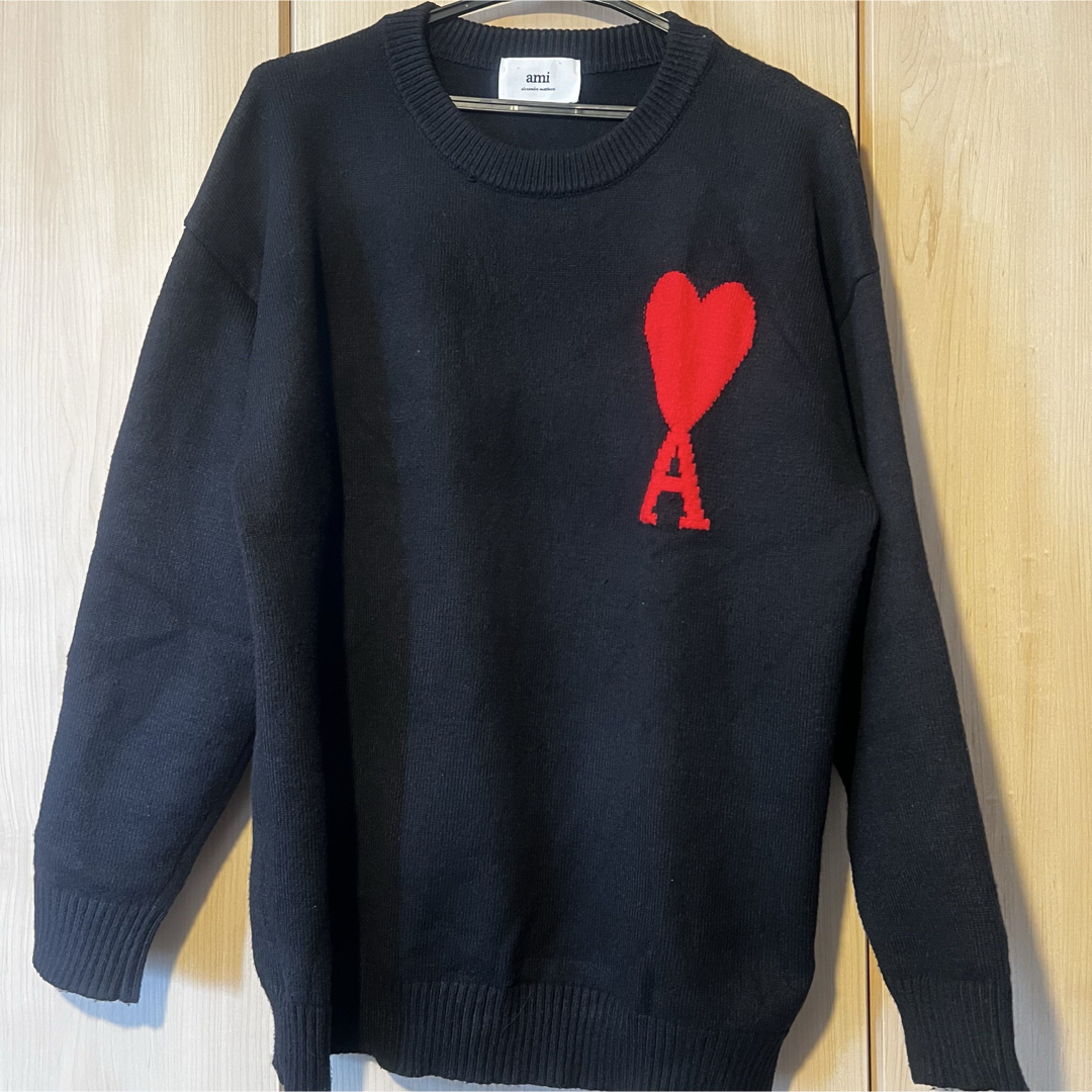 ami - amiparis アミパリス ニット ブラック L ウール メンズ