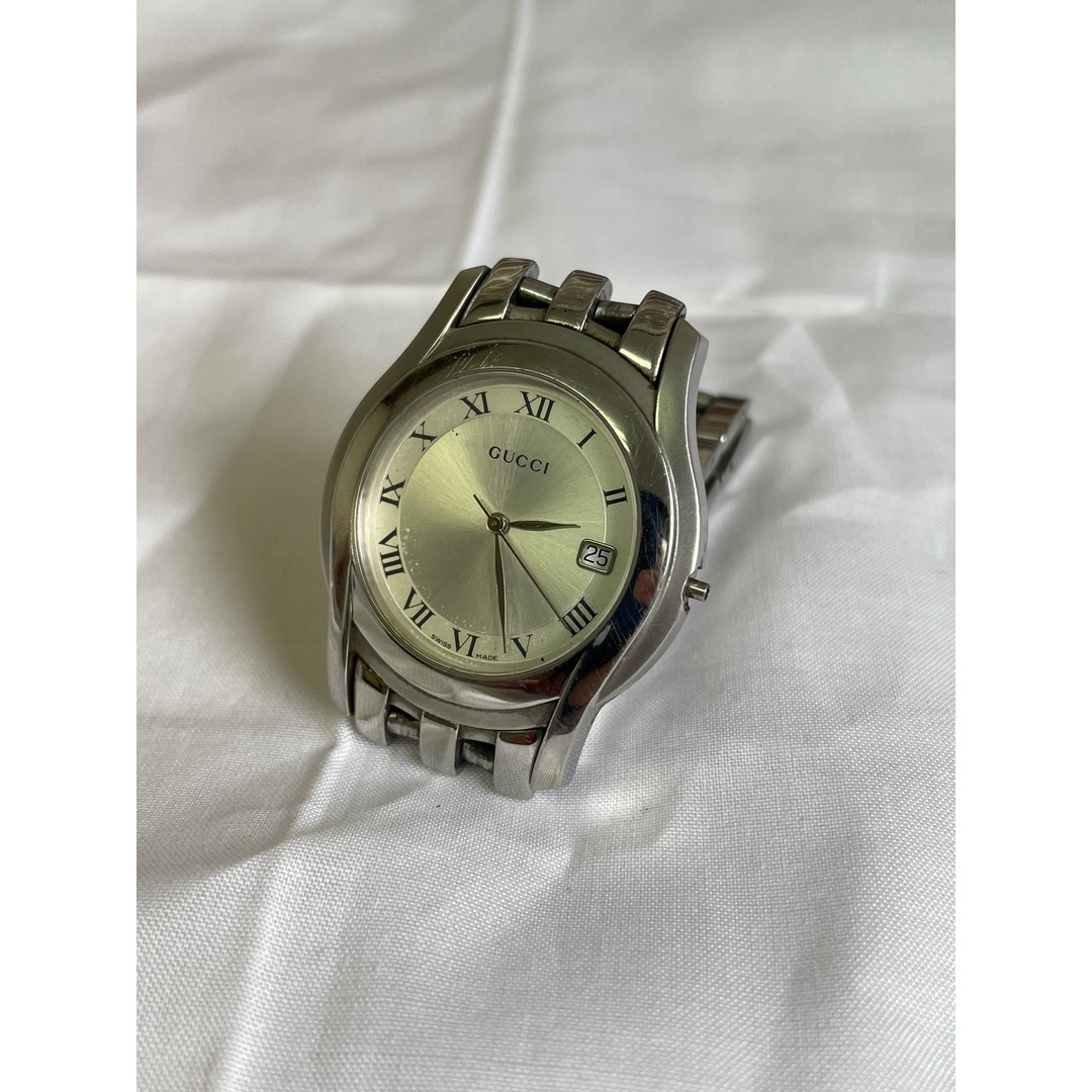 GUCCI - Gucci/グッチ メンズ腕時計 クォーツ 5500M シルバー/ホワイト